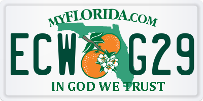 FL license plate ECWG29