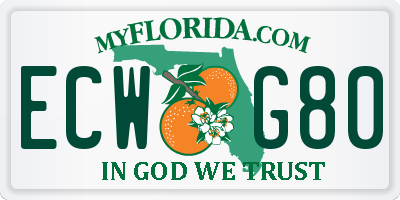 FL license plate ECWG80