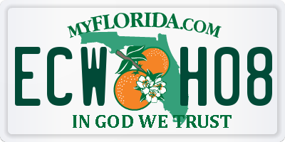 FL license plate ECWH08