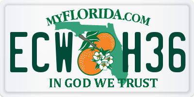 FL license plate ECWH36