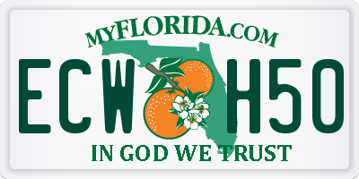 FL license plate ECWH50