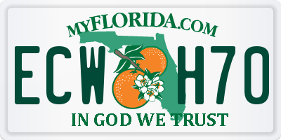FL license plate ECWH70