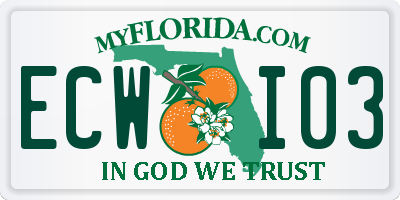 FL license plate ECWI03