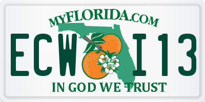 FL license plate ECWI13