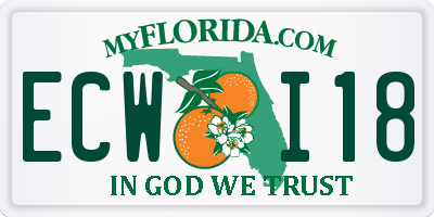 FL license plate ECWI18
