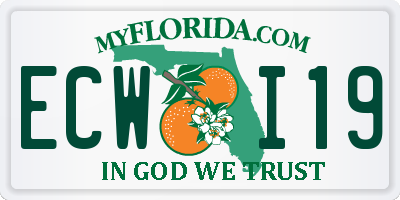 FL license plate ECWI19