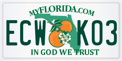 FL license plate ECWK03