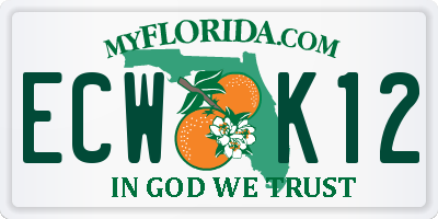 FL license plate ECWK12
