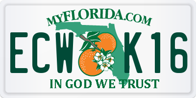 FL license plate ECWK16