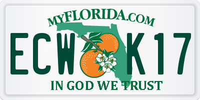FL license plate ECWK17