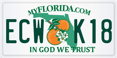 FL license plate ECWK18