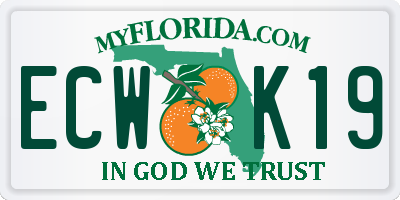 FL license plate ECWK19