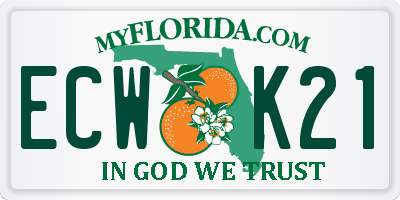 FL license plate ECWK21