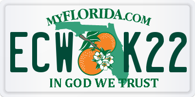 FL license plate ECWK22