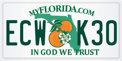 FL license plate ECWK30