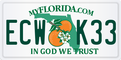 FL license plate ECWK33