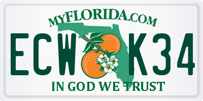FL license plate ECWK34