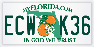 FL license plate ECWK36