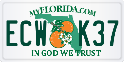 FL license plate ECWK37