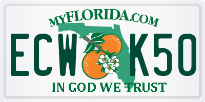FL license plate ECWK50