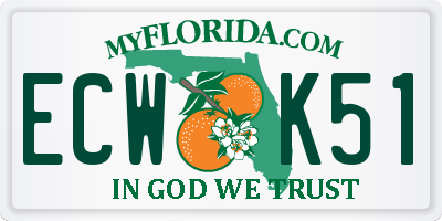FL license plate ECWK51