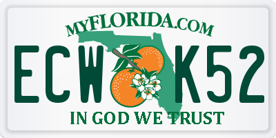 FL license plate ECWK52