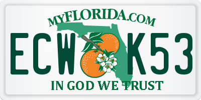 FL license plate ECWK53