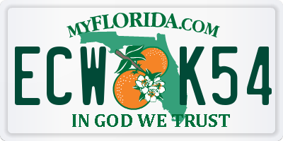 FL license plate ECWK54