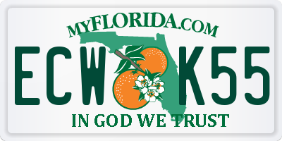 FL license plate ECWK55