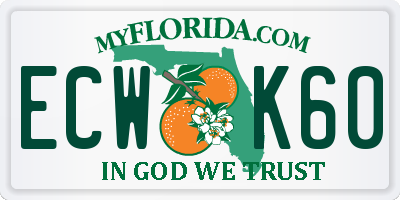 FL license plate ECWK60