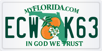 FL license plate ECWK63