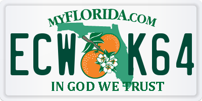 FL license plate ECWK64