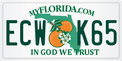 FL license plate ECWK65