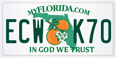FL license plate ECWK70