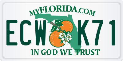 FL license plate ECWK71