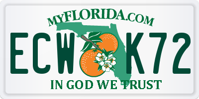 FL license plate ECWK72