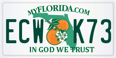 FL license plate ECWK73
