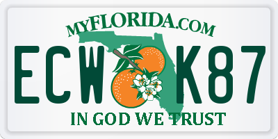 FL license plate ECWK87