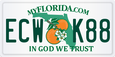 FL license plate ECWK88
