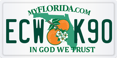 FL license plate ECWK90