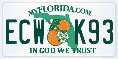 FL license plate ECWK93