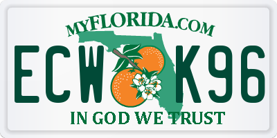 FL license plate ECWK96