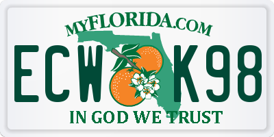 FL license plate ECWK98