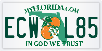 FL license plate ECWL85