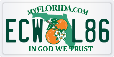 FL license plate ECWL86