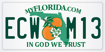 FL license plate ECWM13