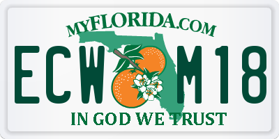FL license plate ECWM18