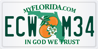 FL license plate ECWM34