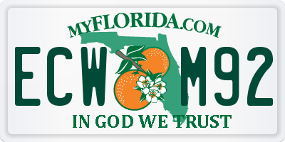 FL license plate ECWM92
