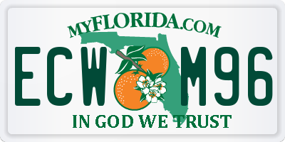 FL license plate ECWM96